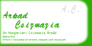 arpad csizmazia business card